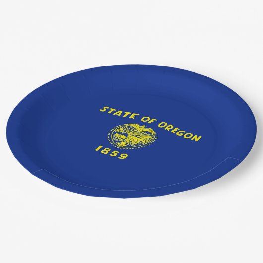 Dekor für die Gestaltung der Staatsflagge in Orego Pappteller (Schrägansicht)