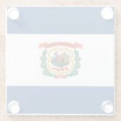 Dekor für die Staatsflagge West Virginia Glasuntersetzer (Rückseite)