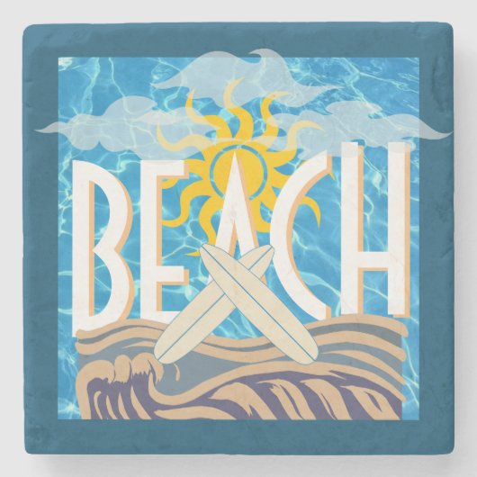 Dekor für Strandsurfer Steinuntersetzer (Vorderseite)