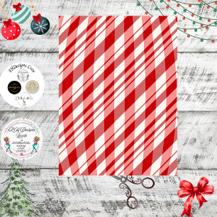 Dekor im Rot-Weiß-Peppermint-Design Seidenpapier