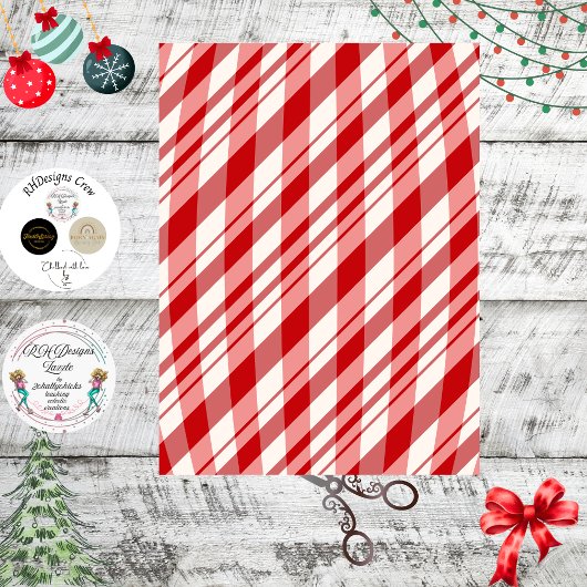 Dekor im Rot-Weiß-Peppermint-Design Seidenpapier
