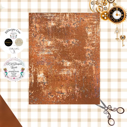 Dekor im Steampunk-Stil mit Rost-Faux-Finish Seidenpapier