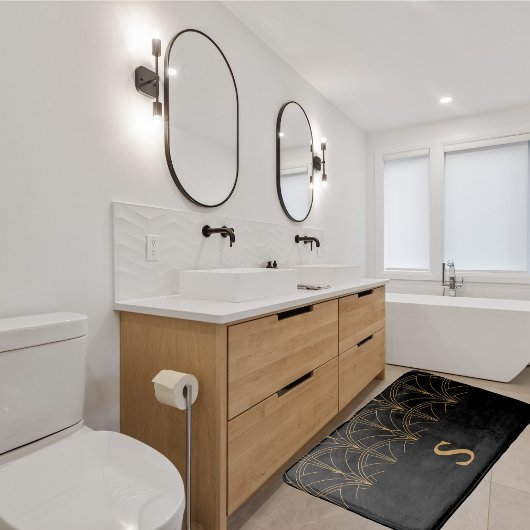 Dekor in Gold und Schwarz Badematte