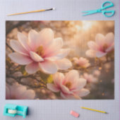 Dekor mit rosa Magnolienblüten Seidenpapier (Basteln)