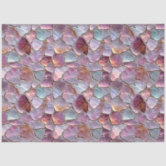 Dekor mit rosa Meeresglas-Muster Seidenpapier (Vorderseite)
