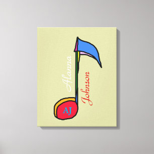 Dekor-Musiknote personalisiert Leinwanddruck