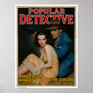 DEKOR: POPULÄRE DETEKTIV-MAGAZINCOVER POSTER