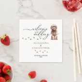 Dekor Trinken Brauner Cavapoo-Hund Willkommen zur Serviette (Beispiel)