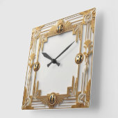 Dekor von Gold und Weiß Quadratische Wanduhr (Winkel)