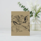 Dekor von Pisces Constellation Hevelius 1690 Postkarte (Stehend Vorderseite)