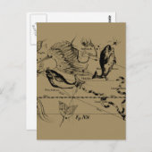 Dekor von Pisces Constellation Hevelius 1690 Postkarte (Vorne/Hinten)