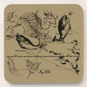 Dekor von Pisces Constellation Hevelius 1690 Untersetzer