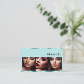 Dekoration Aquamariner Blauer Glam mit Logo-Fotos Visitenkarte (Stehend Vorderseite)