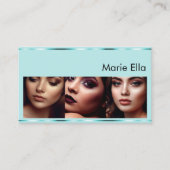 Dekoration Aquamariner Blauer Glam mit Logo-Fotos Visitenkarte (Vorderseite)