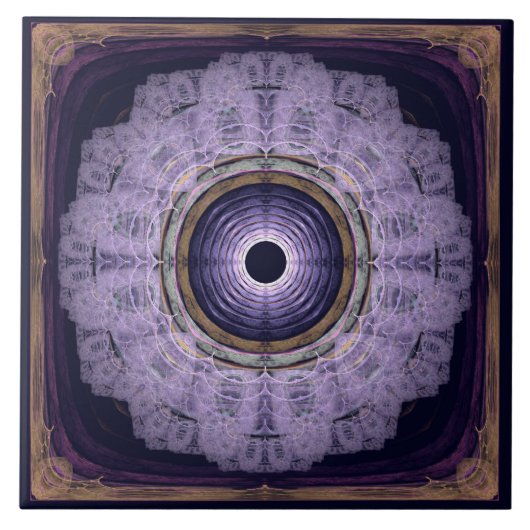 Dekoration aus blauem rundem Fraktal Fliese (Vorderseite)