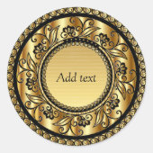 Dekoration aus Gold und Schwarz Runder Aufkleber (Vorderseite)