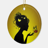 Dekoration aus Keramik Gelbe Schmetterlinge (Links)