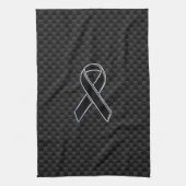 Dekoration aus schwarzem Ribbon Awareness Carbon F Geschirrtuch (Vertikal)
