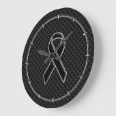 Dekoration aus schwarzem Ribbon Awareness Carbon F Große Wanduhr (Winkel)