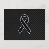 Dekoration aus schwarzem Ribbon Awareness Carbon F Postkarte (Vorderseite)