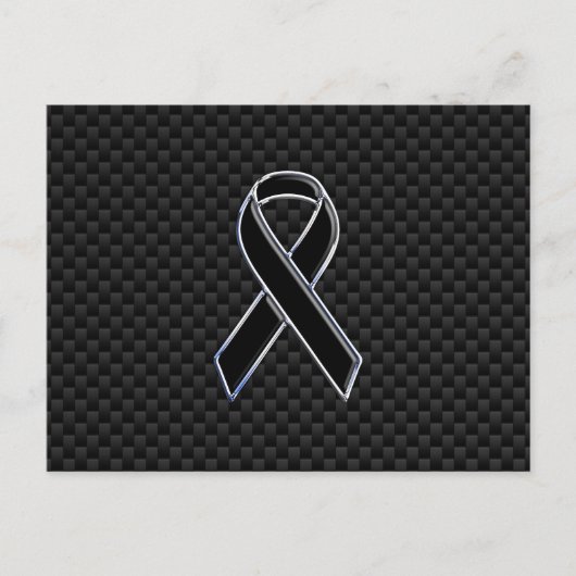 Dekoration aus schwarzem Ribbon Awareness Carbon F Postkarte (Vorderseite)