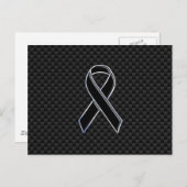 Dekoration aus schwarzem Ribbon Awareness Carbon F Postkarte (Vorne/Hinten)