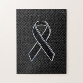 Dekoration aus schwarzem Ribbon Awareness Carbon F Puzzle (Vertikal)