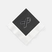 Dekoration aus schwarzem Ribbon Awareness Carbon F Serviette (Ecke)