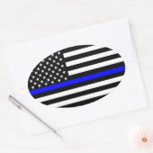 Dekoration der American Thin Blue Line Ovaler Aufkleber (Umschlag)