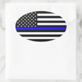 Dekoration der American Thin Blue Line Ovaler Aufkleber (Tasche)