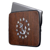 Dekoration der amerikanischen Schiff Flag Anchor S Laptopschutzhülle (Vorderseite Links)
