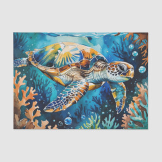Dekoration der Aquarellmeerschildkröten Seidenpapier