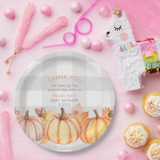 Dekoration der Babyduschtisch mit neutralem Fall Pappteller (Party)