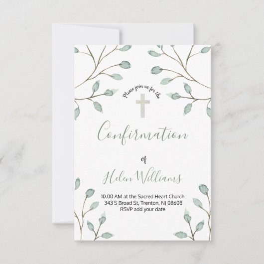 Dekoration der Blattfarbe Bestätigung Einladung (Vorderseite)