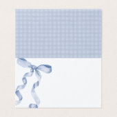 Dekoration der Blauen Coquette Bow-Platzkarte (Außenseite Aufgefaltet)