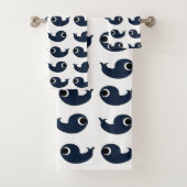 Dekoration der Blauwale an der Küste Badhandtuch Set (Insitu)