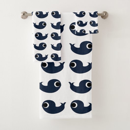 Dekoration der Blauwale an der Küste Badhandtuch Set (Insitu)