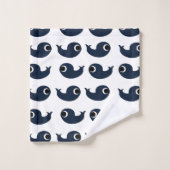 Dekoration der Blauwale an der Küste Badhandtuch Set (Waschlappen)