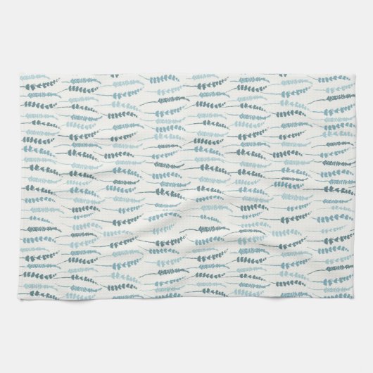 Dekoration der Blue Fern Print Hütte Geschirrtuch (Horizontal)