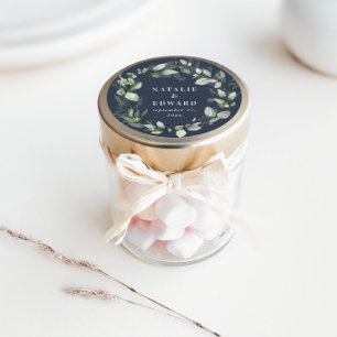 Dekoration der Eukalyptusblauen botanischen Hochze Runder Aufkleber