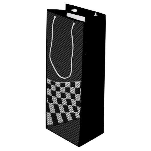 Dekoration der Flachbildschirme für Kohlenstofffas Geschenktüte Für Weinflaschen (Vorderseite Schrägansicht)