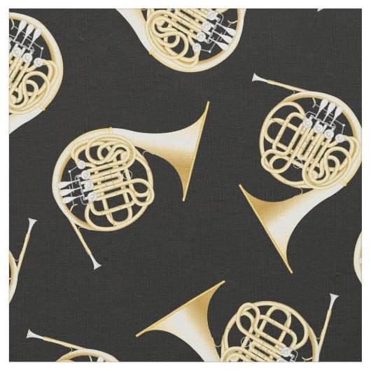 Dekoration der französischen Hörner-Musiker Stoff (Nahaufnahme)