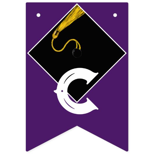 Dekoration der Glückwünsche der lila Graduierungsp Wimpelkette (Zweite Fahne)