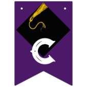 Dekoration der Glückwünsche der lila Graduierungsp Wimpelkette (Zweite Fahne)