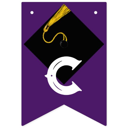 Dekoration der Glückwünsche der lila Graduierungsp Wimpelkette (Zweite Fahne)