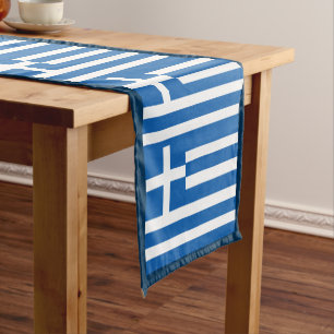 Dekoration der griechischen Flagge & Sporthalle / Kurzer Tischläufer