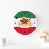 Dekoration der italienischen Spaghetti-Fleischbäll Große Wanduhr (Zuhause)