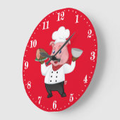 Dekoration der Küchenwände aus niedlichem Koch Große Wanduhr (Winkel)