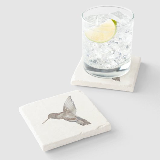 Dekoration der Küste von Hummingbird tropische Nat Steinuntersetzer (Seitenansicht)