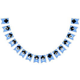 Dekoration der Light Blue Graduation Party Glückwu Wimpelkette